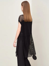 Hollow Out Round Neck Tops