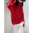 Criss-Cross High Neck Pure Wool Sweater