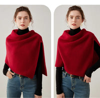 Thick Ribbed 100% Cashmere Shawl Scarf