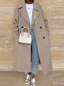 Double Breasted Oversized Long Wool Coat