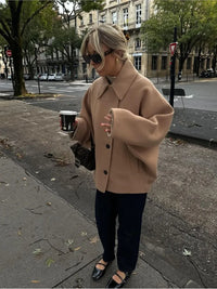 Single Breasted Bat Sleeved Jacket