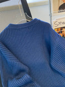 Round-Neck Oversized Knitted Pullover