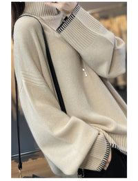 Oversized 100% Wool Turtleneck Sweater