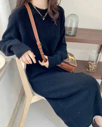 Straight Length Cashmere Maxi Dress