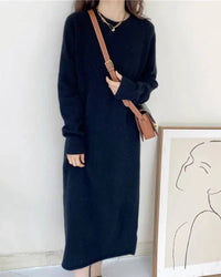 Straight Length Cashmere Maxi Dress