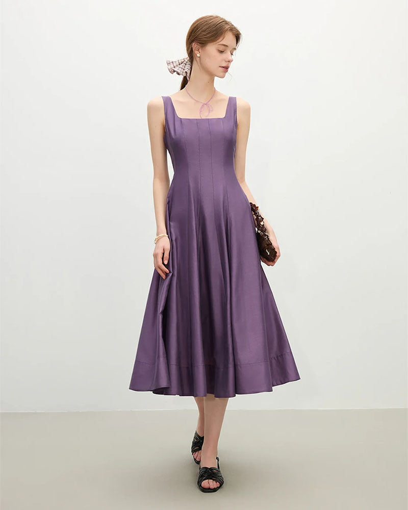 Three-dimensional Cutting High Waist Sleeveless Dress
