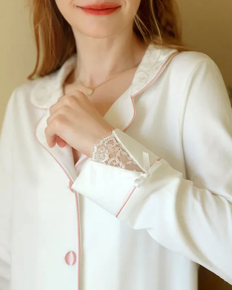 Turn-Down Collar Two-Pieces Pajamas