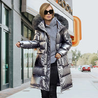 Fur Collar Hooded Long Parka Coat