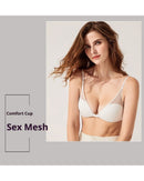 U-shaped mesh neck and back underwear Bra