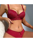 Comfortable Gathering Adjustment Lace Underwear Set