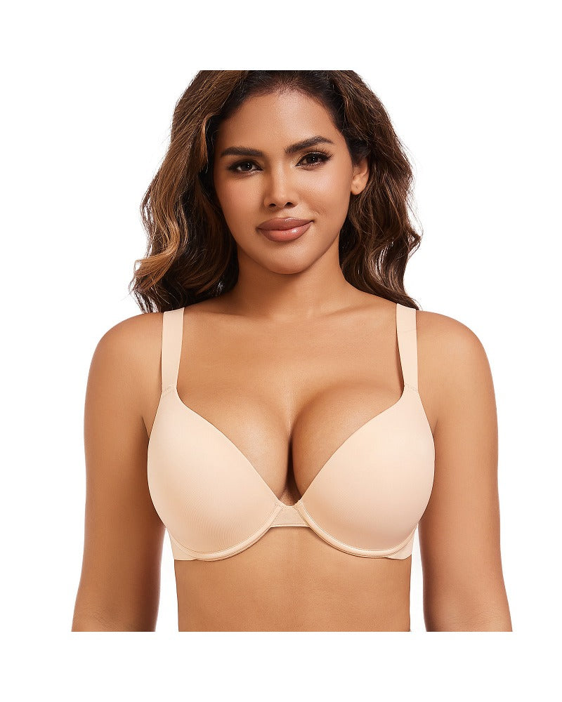 Plus Size Push-Up Deep V Seamless Bra